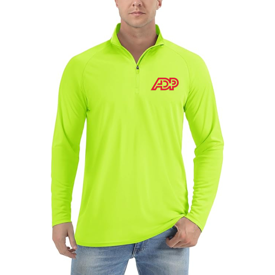 Men's  ADP  Lightweight Quarter-Zip Athletic Shirt Long Sleeve